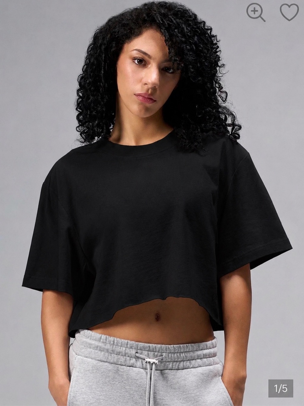 NWT TLF Black oversized cropped gym tee